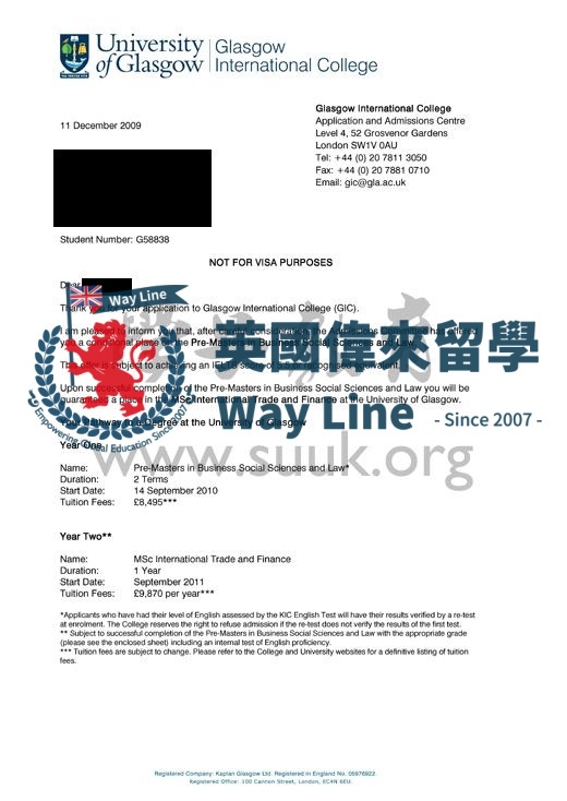 英國格拉斯哥大學碩士預科