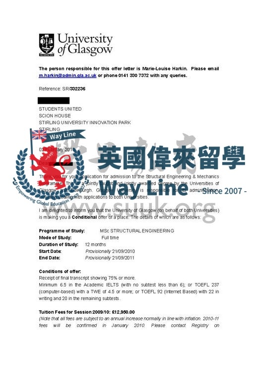 英國格拉斯哥大學結構工程與力學碩士