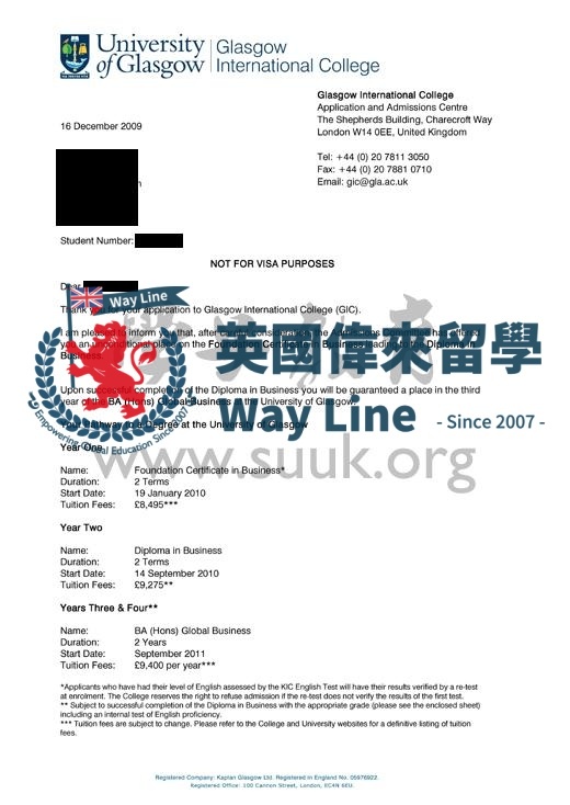 英國格拉斯哥大學商業專業本科預科