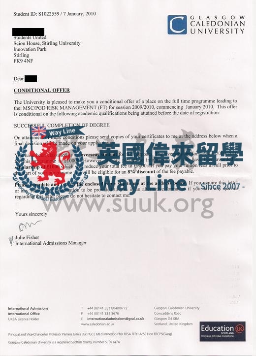 英國格拉斯哥卡莉多尼亞大學風險管理碩士
