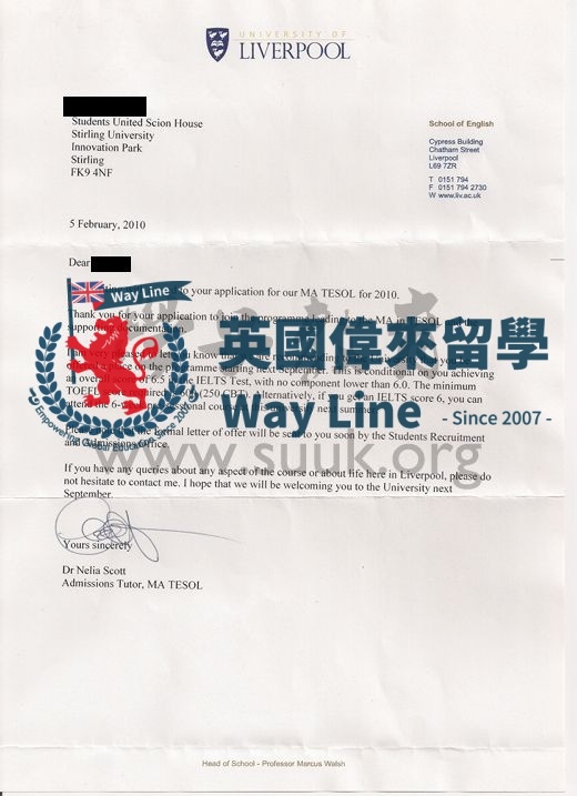 英國利物浦大學英語教學碩士