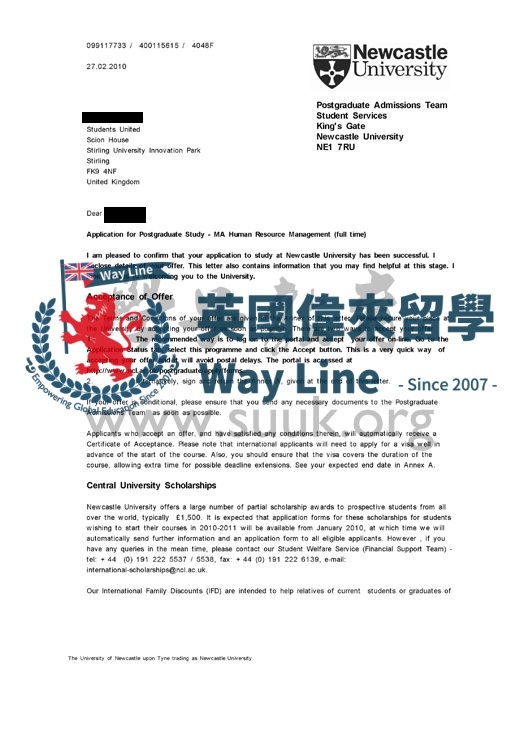 英國紐卡斯爾大學人力資源管理碩士