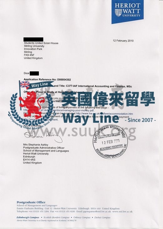 英國赫瑞瓦特大學國際會計與金融碩士