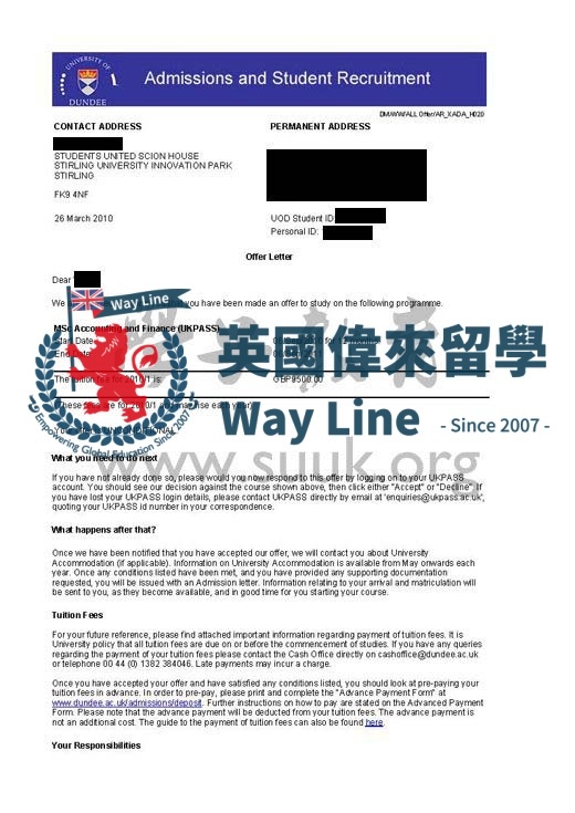 英國鄧迪大學會計與金融碩士