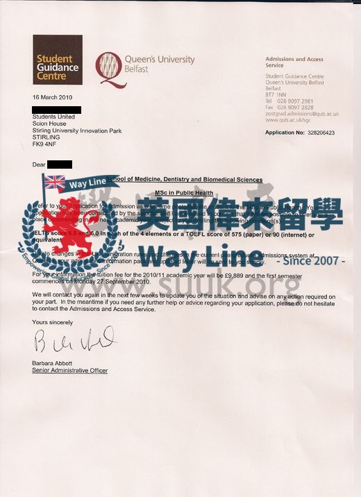 英國貝爾法斯特女王大學公共衛生碩士