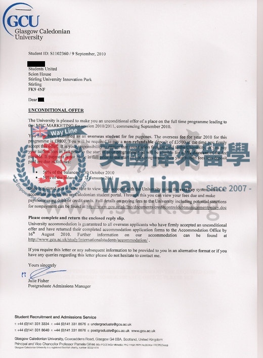 英國格拉斯哥卡里多尼亞大學市場營銷學碩士