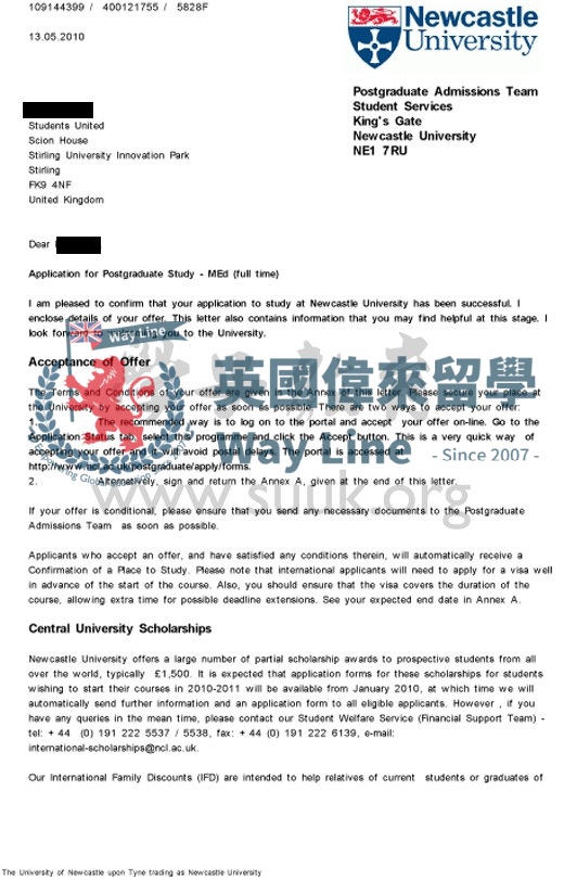 英國紐卡斯爾大學教育學碩士