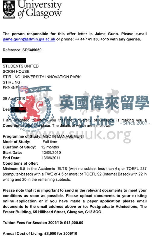英國格拉斯哥大學管理學碩士