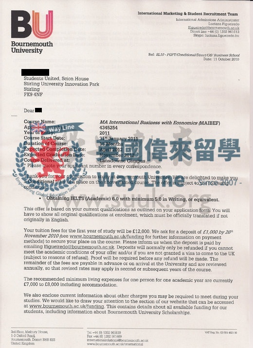 英國伯恩茅斯大學國際商務與經濟學碩士