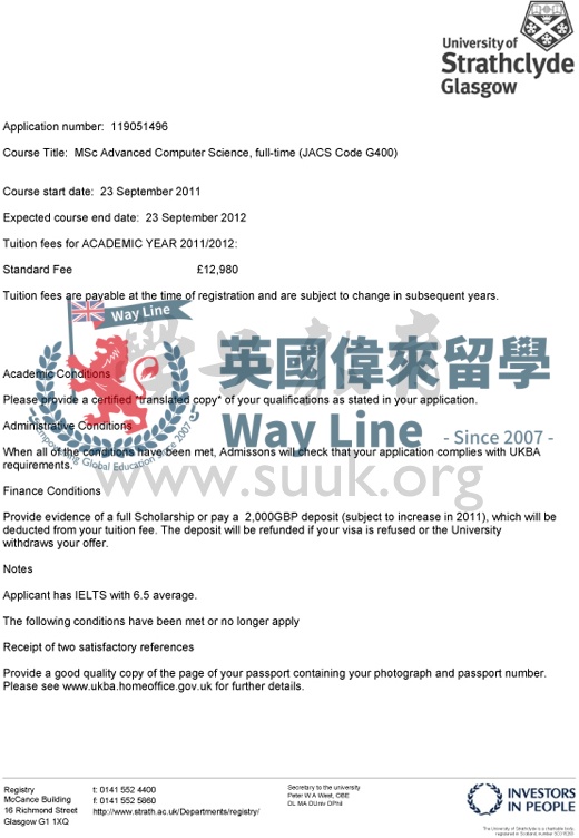 英國斯特拉斯克萊德大學高級計算機科學碩士