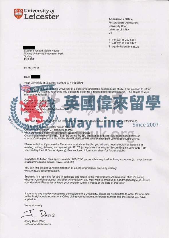 英國萊斯特大學管理學碩士