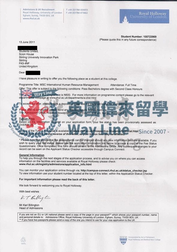 英國倫敦大學皇家霍洛威國際人力資源管理學碩士