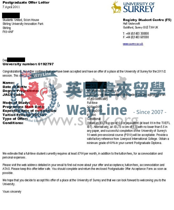 英國薩里大學國際政治學碩士