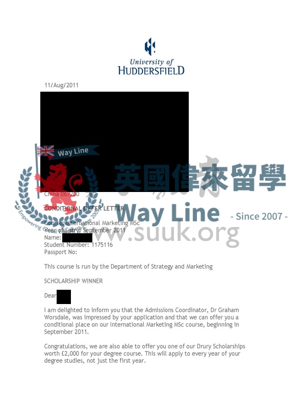 英國哈德斯菲爾德大學國際市場營銷學碩士