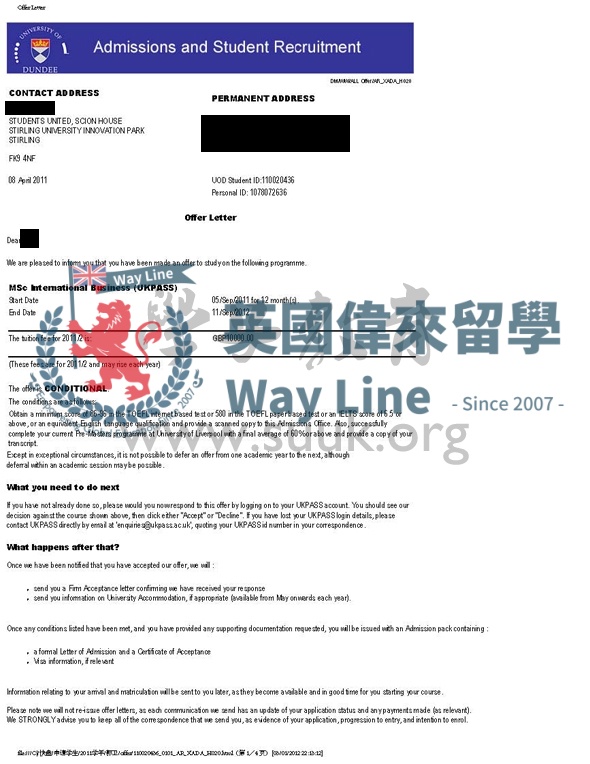 英國鄧迪大學國際商務學碩士