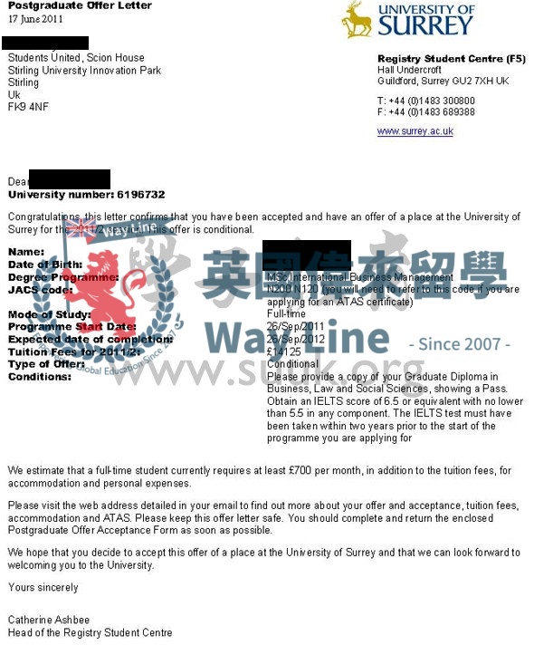英國薩里大學國際商務管理學碩士