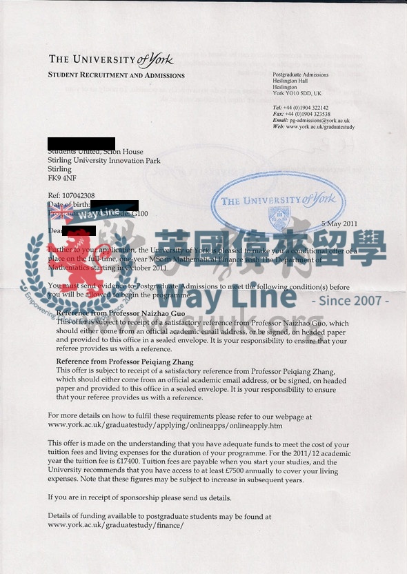 英國約克大學數學金融學碩士