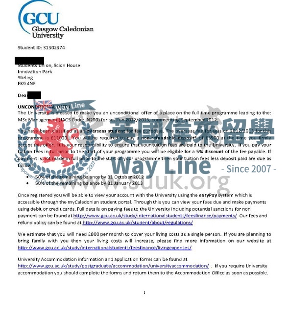 英國格拉斯哥喀裏多尼亞大學管理學碩士