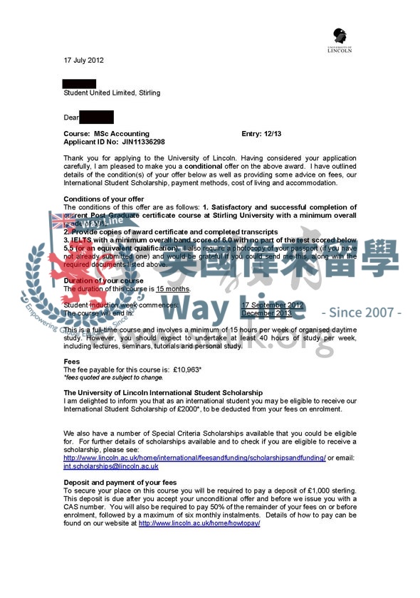英國林肯大學會計學碩士