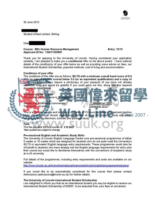 英國林肯大學人力資源管理碩士