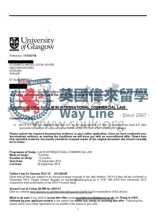 英國格拉斯哥國際商法碩士