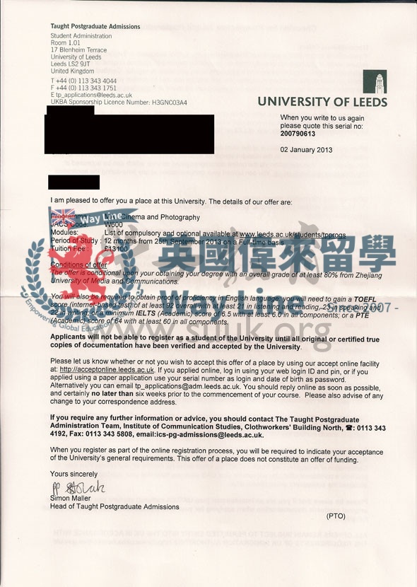 英國利茲大學電影和攝影碩士