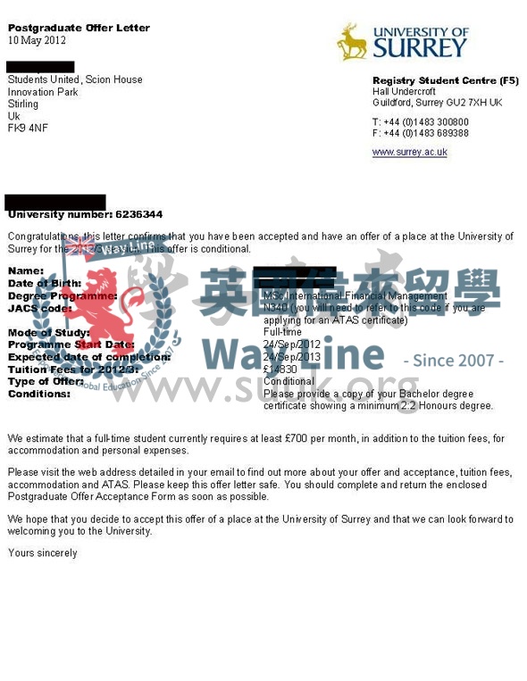 英國薩里大學國際金融管理碩士