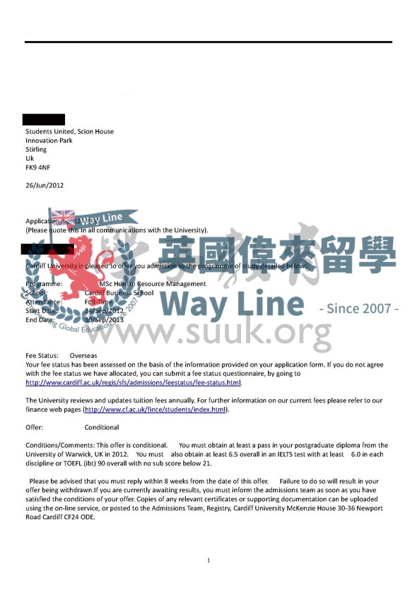 英國卡迪夫大學人力資源管理碩士