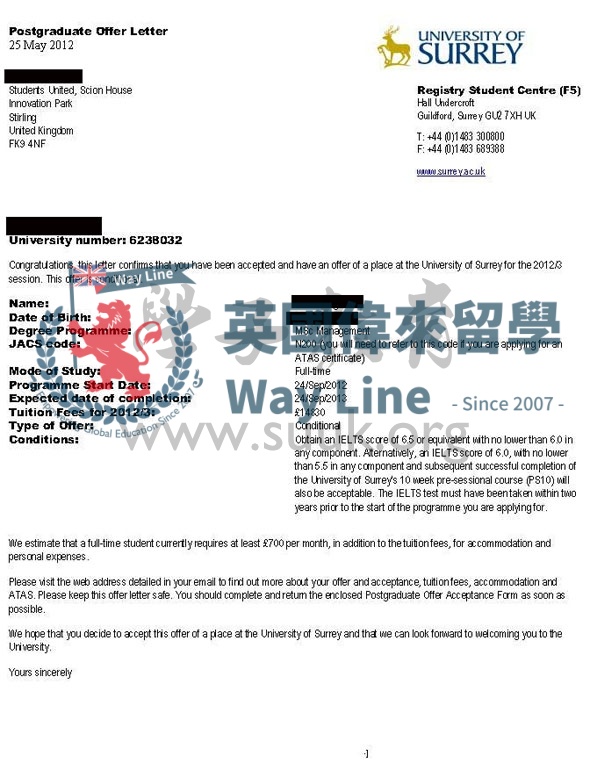 英國薩里大學人力資源管理碩士