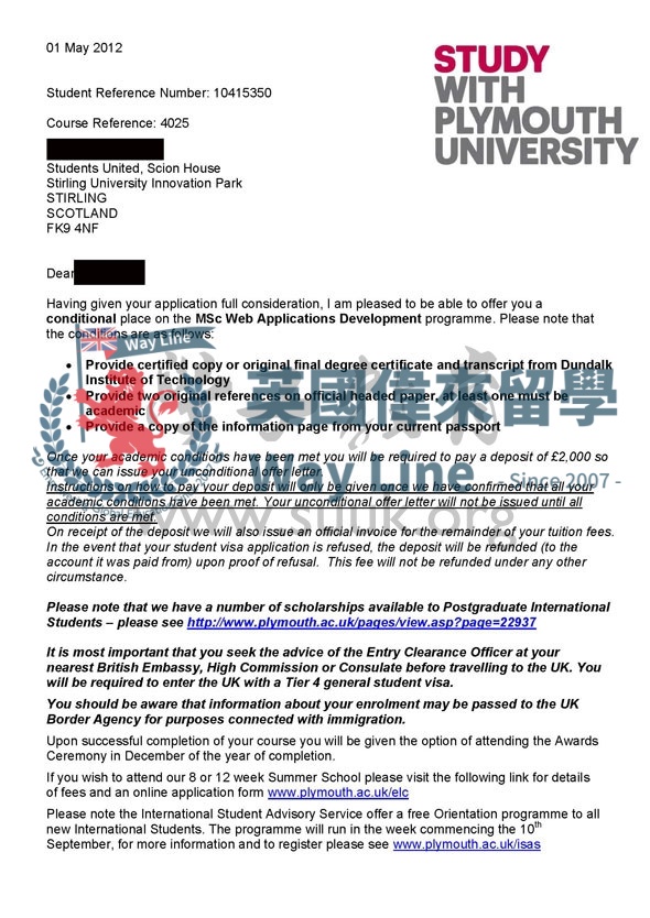 英國普利茅斯大學Web應用程序開發碩士