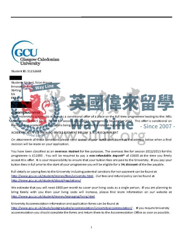英國格拉斯哥卡里多尼亞大學管理碩士