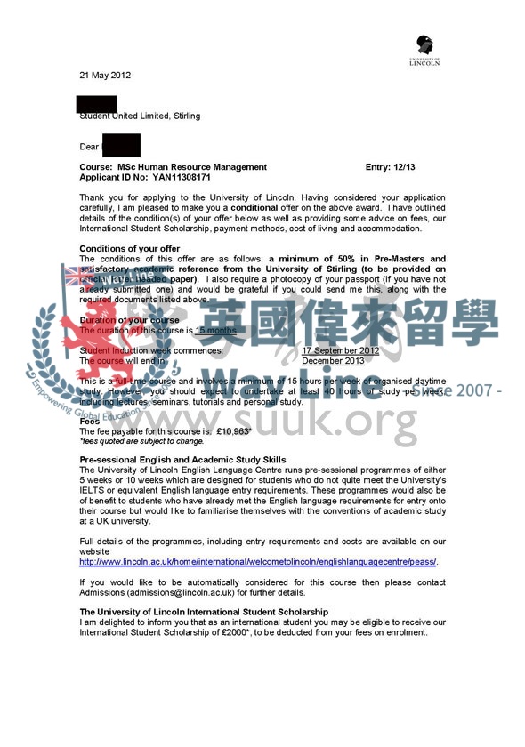 英國林肯大學人力資源管理碩士