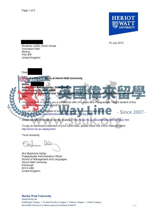 英國赫瑞瓦特大學國際企業管理與人力資源管理碩士
