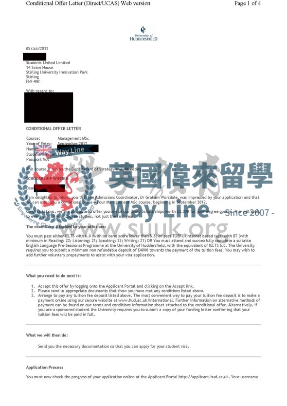 英國哈德斯菲爾德大學管理學碩士