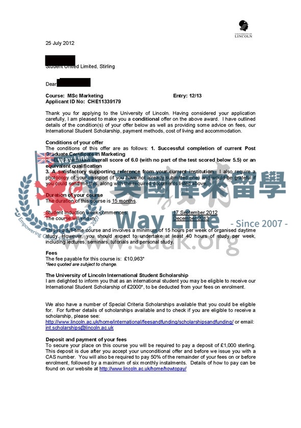 英國林肯大學市場學碩士
