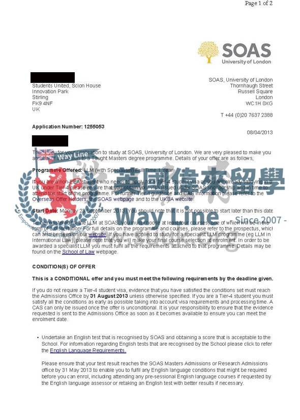 英國倫敦大學亞非學院國際比較商法碩士