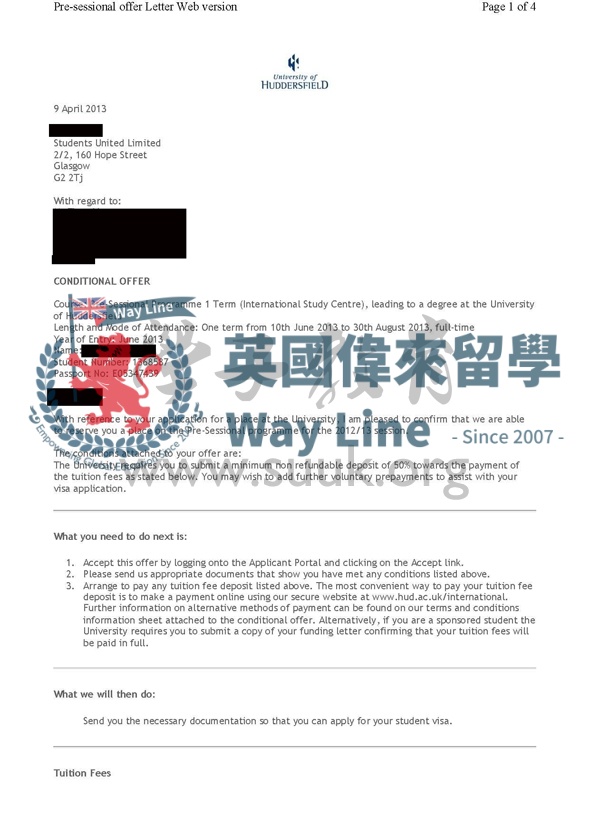 英國哈德斯菲爾德大學商業項目管理碩士一學期語言課程