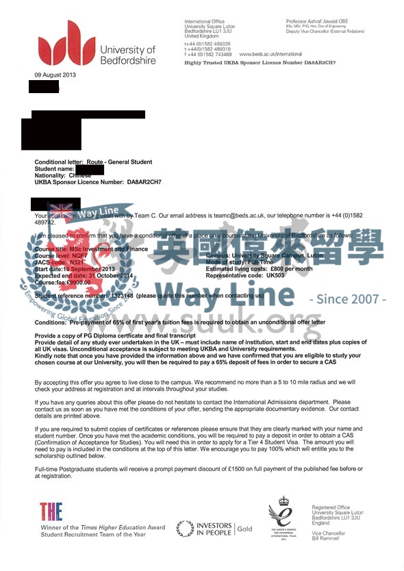 英國貝德福德大學投資及財務碩士