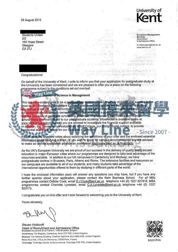 英國肯特大學管理學碩士