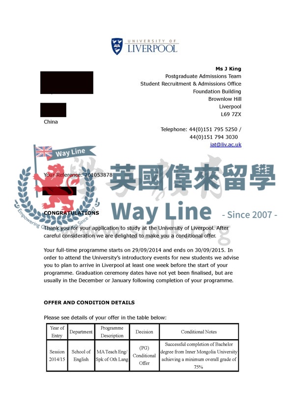 英國利物浦大學TESOL碩士