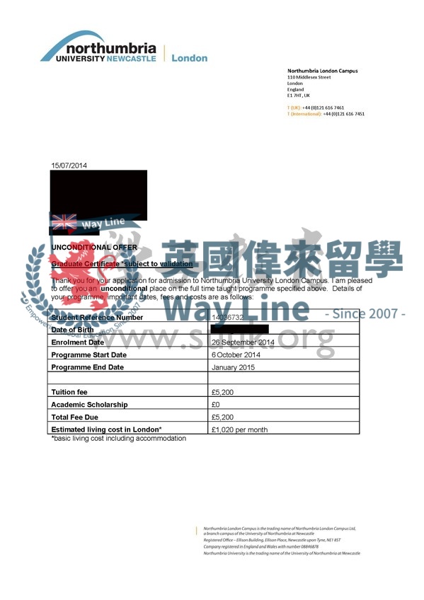 英國諾森比亞大學倫敦校區商務國際管理碩士