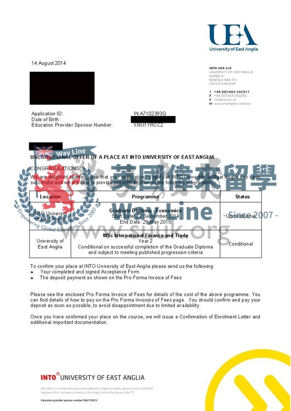 英國東英吉利大學國際經融與貿易碩士