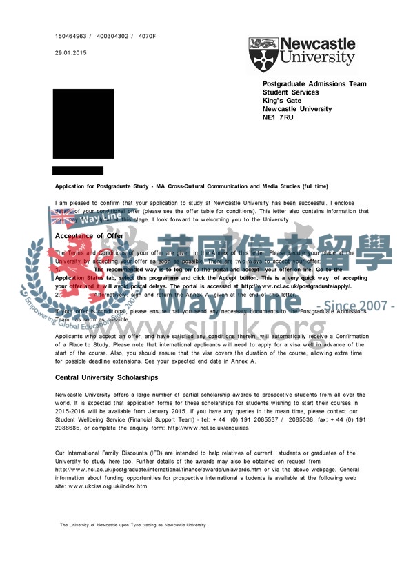 英國紐卡斯爾大學跨文化交際與媒體研究碩士