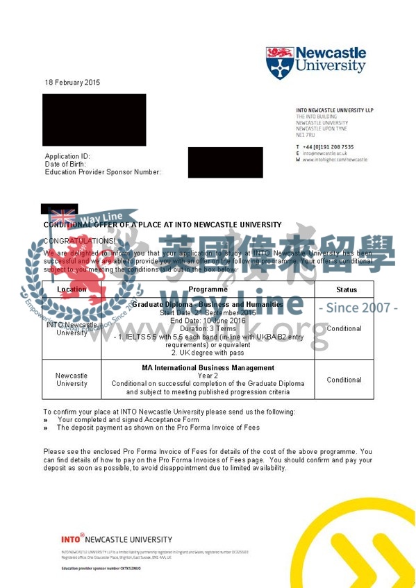 英國紐卡斯爾大學國際工商管理碩士