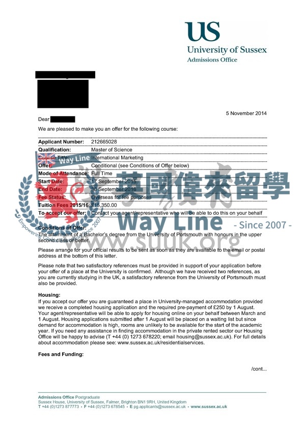 英國蘇塞克斯大學國際營銷碩士