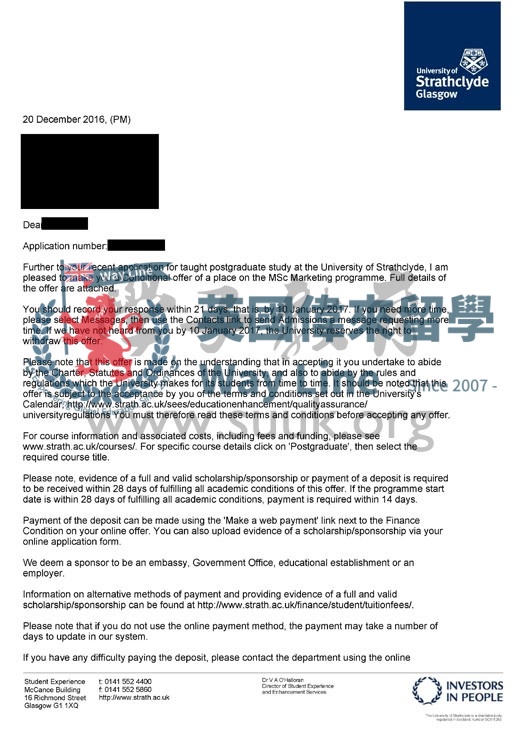英國斯特拉斯克萊德大學國際市場營銷碩士