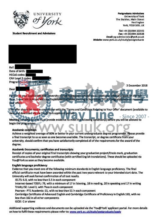 英國約克大學音樂學碩士