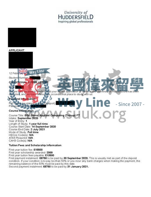 英國哈德斯菲爾德大學計算機應用(Top-up)