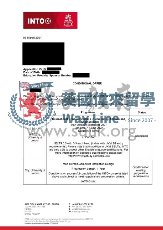 英國倫敦大學城市學院人機交互設計碩士預科+碩士