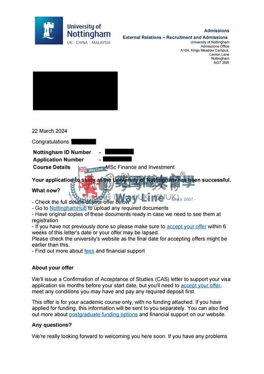 英國諾丁漢大學金融和投資碩士